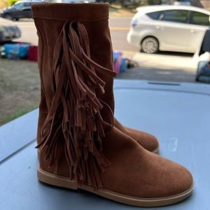 New Tucker and Tate Fringe Brown Suede Boots Kids 2